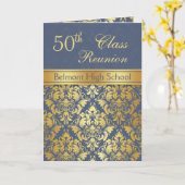Carte de voeux 50e Classe de damas d'or (Fleur jaune)