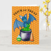 Carte de vœux 5" x 7" Chaudron bouillonnant et cha (Fleur jaune)