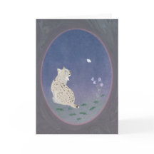 Carte de vœux 5x7 Bobcat Clair de Lune en Forêt 