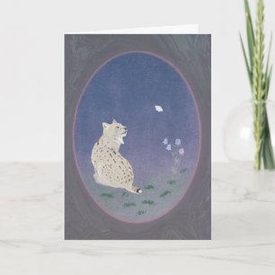 Carte de vœux 5x7 Bobcat Clair de Lune en Forêt 