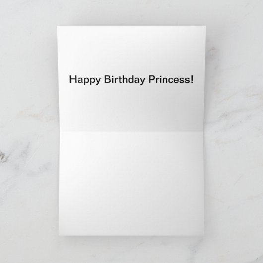 Carte de voeux 5x7. Bonne princesse d'anniversaire (Intérieur)