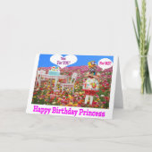 Carte de voeux 5x7. Bonne princesse d'anniversaire (Devant)