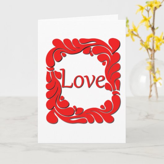 Carte de vœux à bordure Love & Swirled (Fleur jaune)