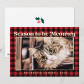 Carte de vœux à carreaux pour chat drôle (Devant / Derrière)