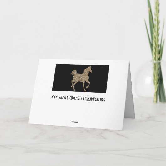 carte de voeux à cheval silhouette (Dos)