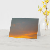 Carte de voeux à ciel orange (Fleur jaune)