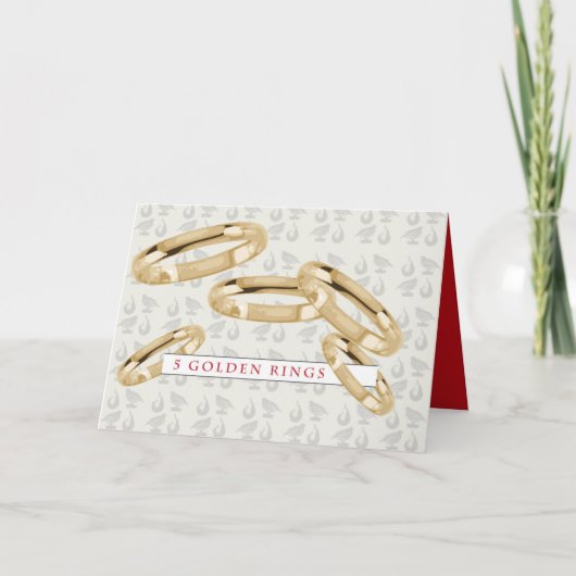 Carte de voeux à cinq anneaux d'or (Devant)