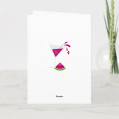 Carte de voeux à cocktail Pink Watermelon Martini (Dos)