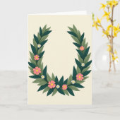 Carte de vœux à couronne florale (Fleur jaune)