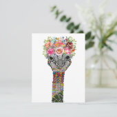 Carte de vœux à couronne florale d'autruche mignon (Debout devant)