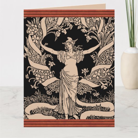 Carte de vœux à couronne florale vintage (Devant)