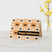 Carte de voeux À damiers Ghoulies Halloween (Fleur jaune)