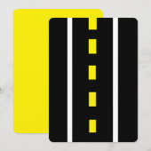 Carte de voeux à deux voies (noir, blanc et jaune) (Devant / Derrière)