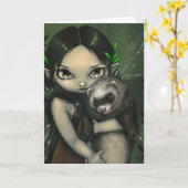 Carte de voeux "A Ferret and His Fairy" (Fleur jaune)