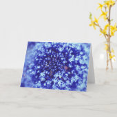 Carte de voeux à fleurs bleues (Fleur jaune)