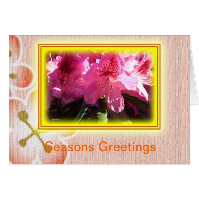 Carte de voeux à fleurs Joyeuses Fêtes (Devant horizontal)
