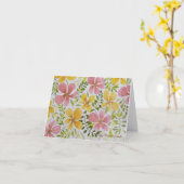Carte de voeux à fleurs rose et jaune (Fleur jaune)