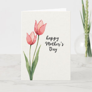 Carte de vœux à fleurs roses striées