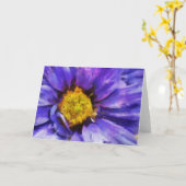 Carte de voeux à fleurs violettes (Fleur jaune)
