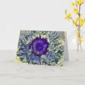 Carte de voeux à fleurs violettes (Fleur jaune)