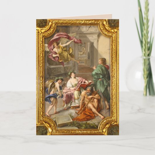 carte de vœux à fresque d'ange (Devant)