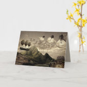 carte de voeux à la campagne steampunk (Fleur jaune)