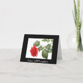 Carte de voeux à la rose rouge - Verse (Dos)