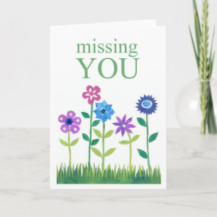 Carte de voeux à l'alimentation en fleurs 'Missing