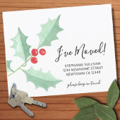 Carte de vœux à l'aquarelle Budget J'ai déménagé