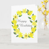 Carte de vœux à l'aquarelle Jonquille (Fleur jaune)