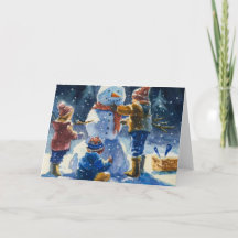 Carte de vœux à l'aquarelle Little Sister Helps