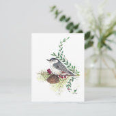 Carte de vœux à l'aquarelle magnifique sittelle (Debout devant)