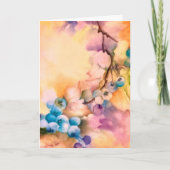 Carte de vœux à l'aquarelle myrtille - Peinte à la (Devant)