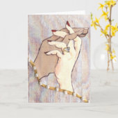 Carte de voeux à main couple (Fleur jaune)