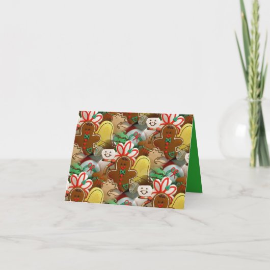 Carte de vœux à motif de biscuits de Noël (Devant)