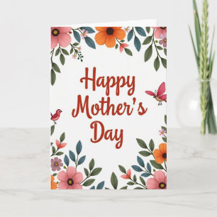 Carte de vœux à motif de jardin floral