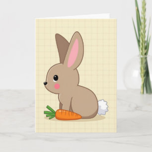 Carte de vœux à motif de lapin en grille