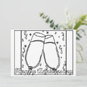 Carte de voeux à plat Anniversaire - Couleur dans (Debout devant)