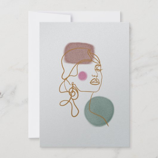 Carte de vœux à plat avec un beau visage en ligne (Devant)