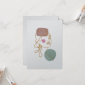 Carte de vœux à plat avec un beau visage en ligne (Devant/Arrière en situation)