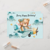 Carte de voeux à plat d'anniversaire joyeux (Devant/Arrière en situation)