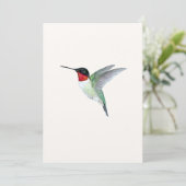 Carte de voeux à plat de colibri à gorge rubis (Debout devant)