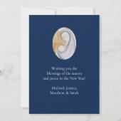 Carte de vœux à plat de Madonna et l'enfant à l'aq (Dos)