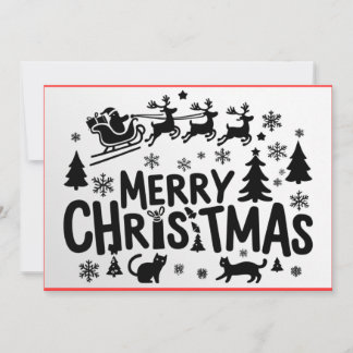 Carte de voeux à plat de Noël