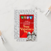 Carte de vœux à plat pour la Saint-Valentin (Devant/Arrière en situation)