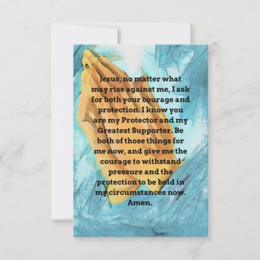 Carte de voeux à plat pour prière de courage et de (Devant)