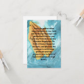 Carte de voeux à plat pour prière de courage et de (Devant/Arrière en situation)