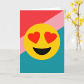 Carte de vœux à rayures avec l'émoji cœur d'amour  (Fleur jaune)