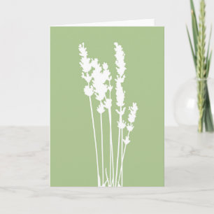 Carte de vœux à silhouette florale verte et blanch