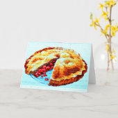 carte de voeux à tarte aux cerises faite maison (Fleur jaune)